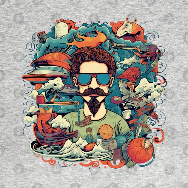 Hipster crazy doodle classic design by Kalico Design